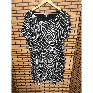 Cato Black And White Zebra Print Dress SIze 22W